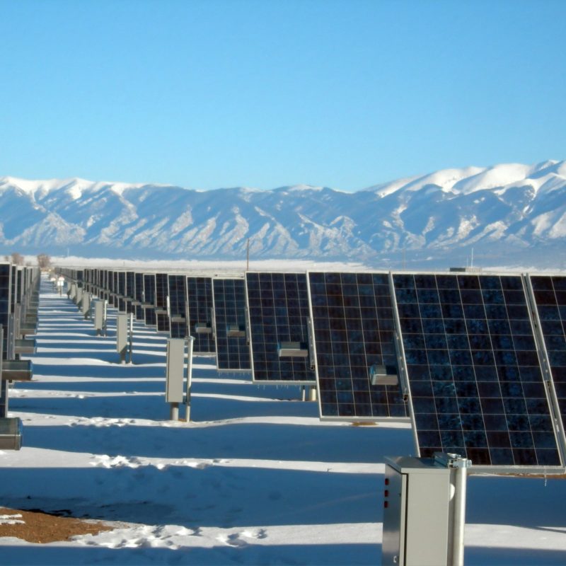 solar panels on field