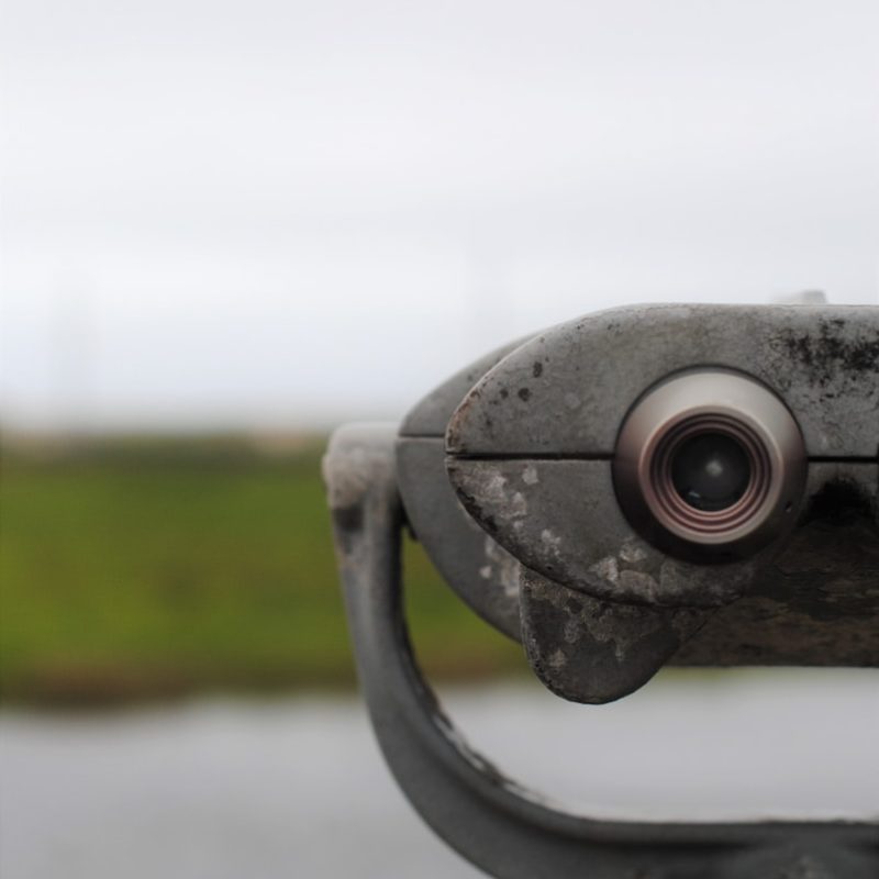 black and silver binoculars on green grass field during daytime